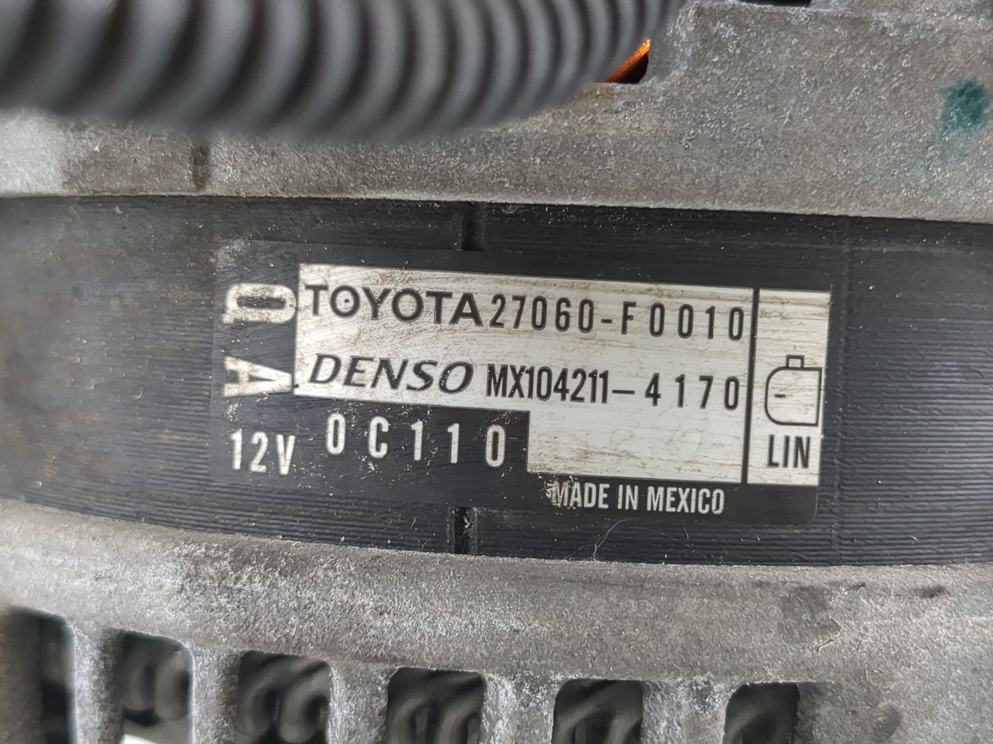 2018-2022 Toyota Camry Alternator Replacement Generator Charging Assembly Engine OEM P/N:27060-F0010 Fits OEM Used Auto Part