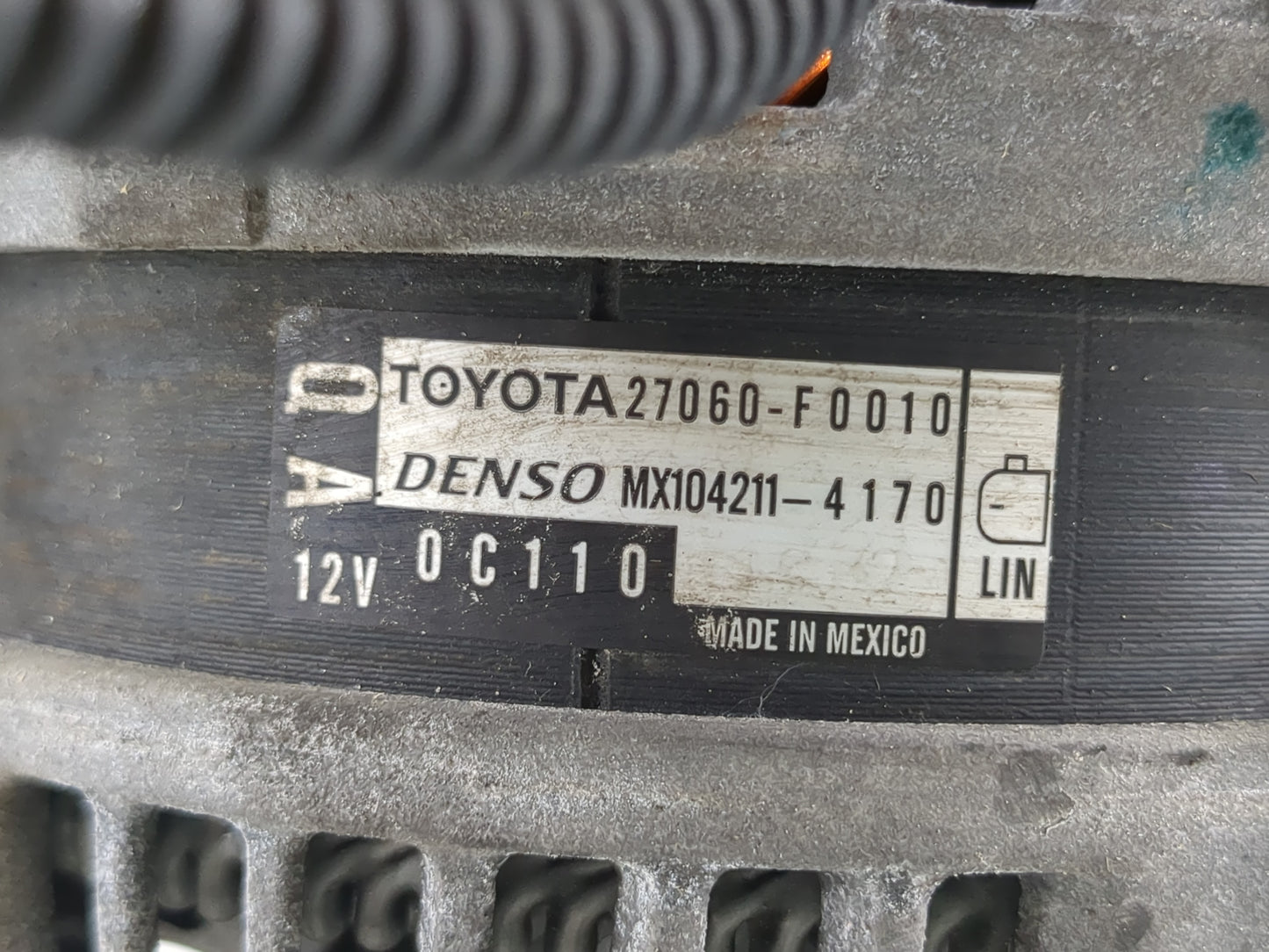 2018-2022 Toyota Camry Alternator Replacement Generator Charging Assembly Engine OEM P/N:27060-F0010 Fits OEM Used Auto Part