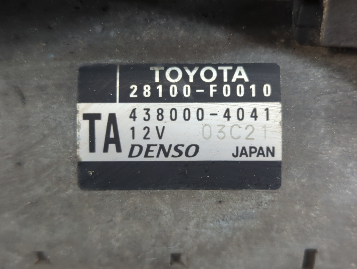 2018-2022 Toyota Camry Car Starter Motor Solenoid OEM P/N:438000-4041 28100-F0010 Fits Fits 2018 2019 2020 2021 2022 OEM Use