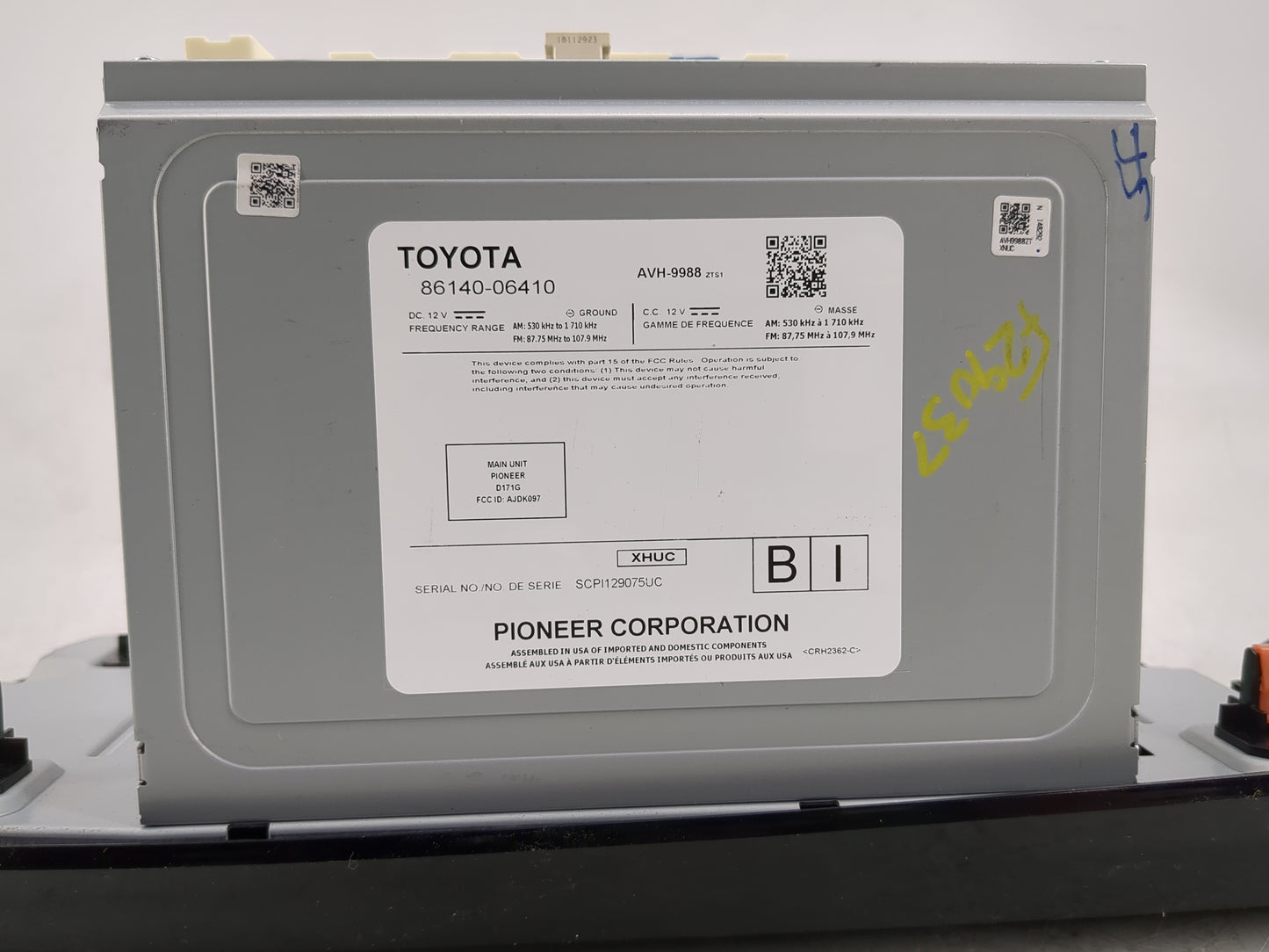 2019-2020 Toyota Camry Radio AM FM Cd Player Receiver Replacement P/N:86140-06410 Fits Fits 2019 2020 OEM Used Auto Parts - 