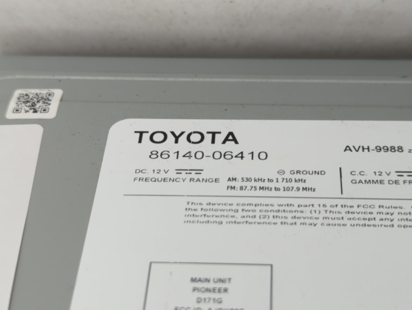 2019-2020 Toyota Camry Radio Control Panel - Oemusedautoparts1.com