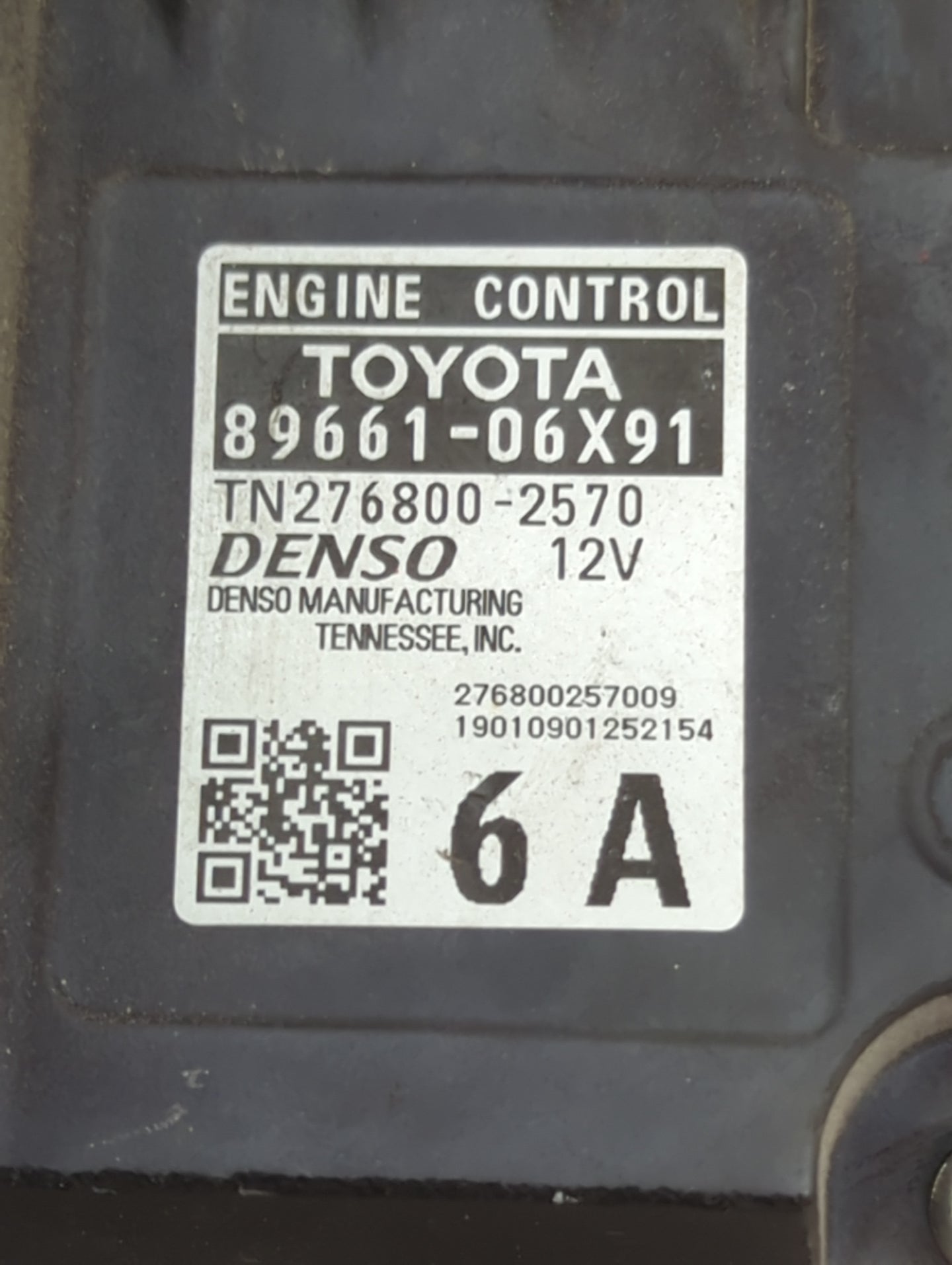 2019-2020 Toyota Camry PCM Engine Control Computer ECU ECM PCU OEM P/N:89661-06X91 TN276800-2570 Fits Fits 2019 2020 OEM Use