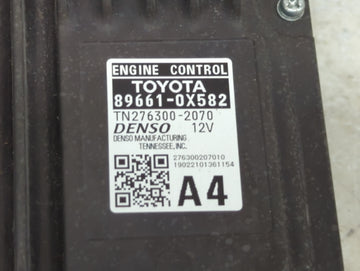 2019 Toyota Camry PCM Engine Control Computer ECU ECM PCU OEM P/N:89661-0X582 TN276300-2070 Fits OEM Used Auto Parts