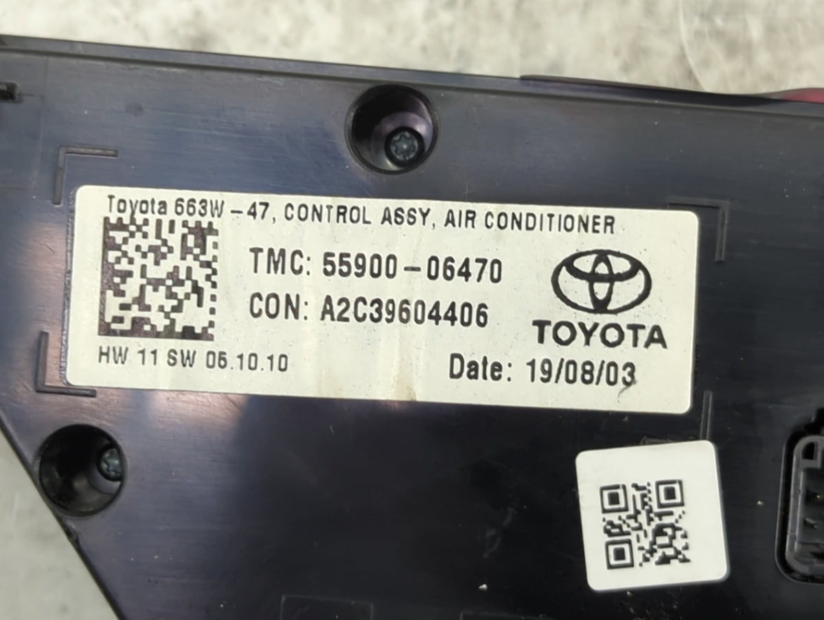 2018-2022 Toyota Camry Climate Control Module Temperature AC/Heater Replacement P/N:55900-06470 A2C39604406 Fits OEM Used Au