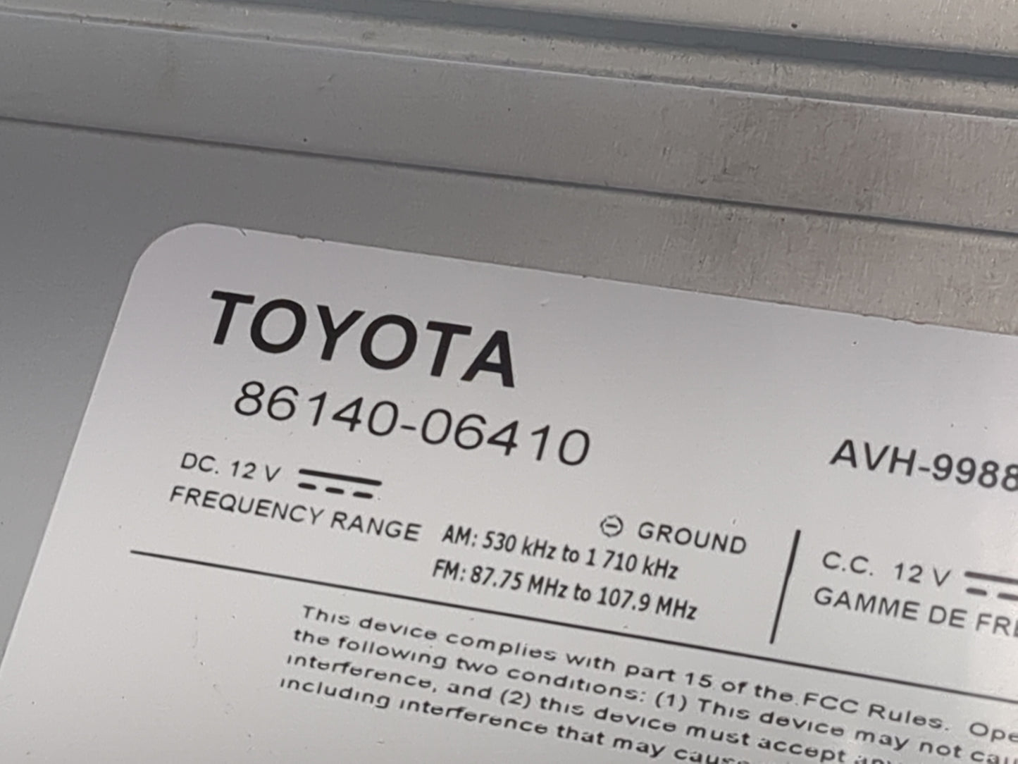 2019 Toyota Camry Information Display Screen Black - Oemusedautoparts1.com