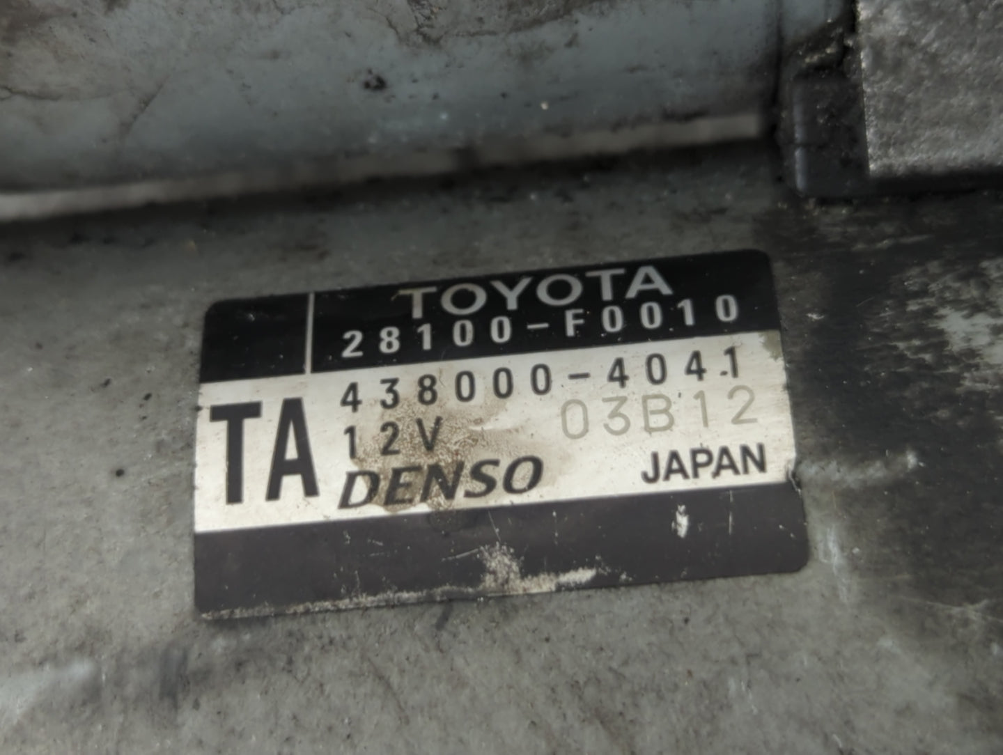 2018-2022 Toyota Camry Car Starter Motor Solenoid OEM P/N:438000-4041 28100-F0010 Fits Fits 2018 2019 2020 2021 2022 OEM Use