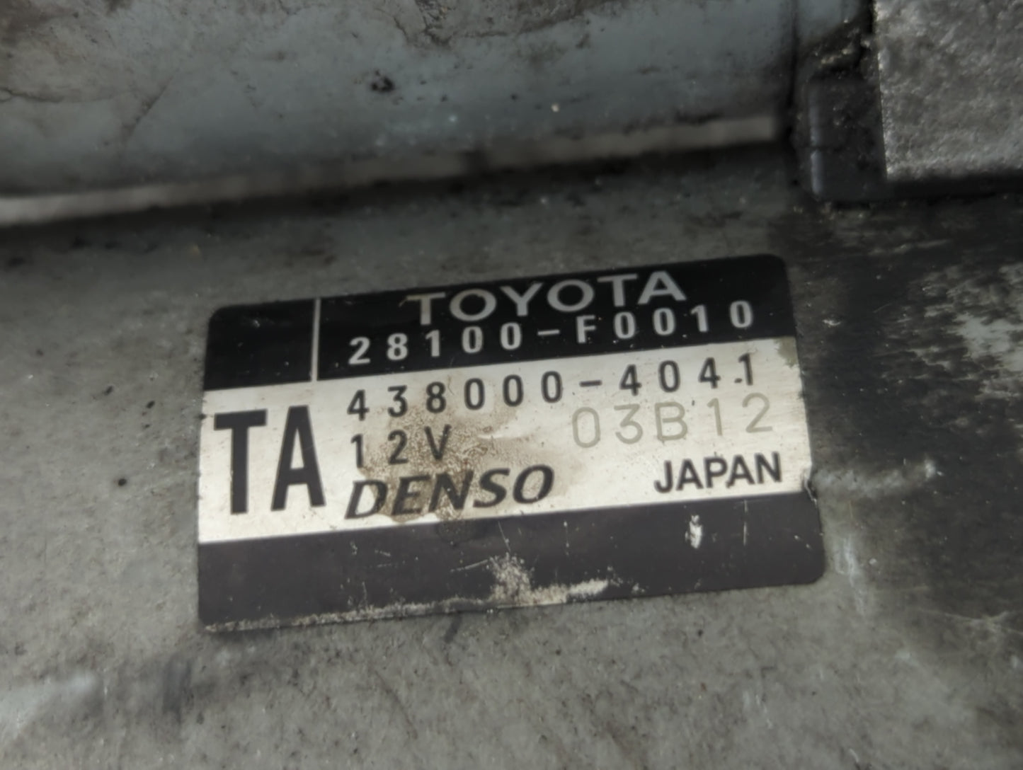 2018-2022 Toyota Camry Car Starter Motor Solenoid OEM P/N:438000-4041 28100-F0010 Fits Fits 2018 2019 2020 2021 2022 OEM Use