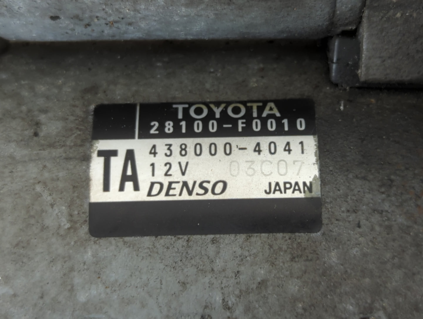 2018-2022 Toyota Camry Car Starter Motor Solenoid OEM P/N:438000-4041 28100-F0010 Fits Fits 2018 2019 2020 2021 2022 OEM Use