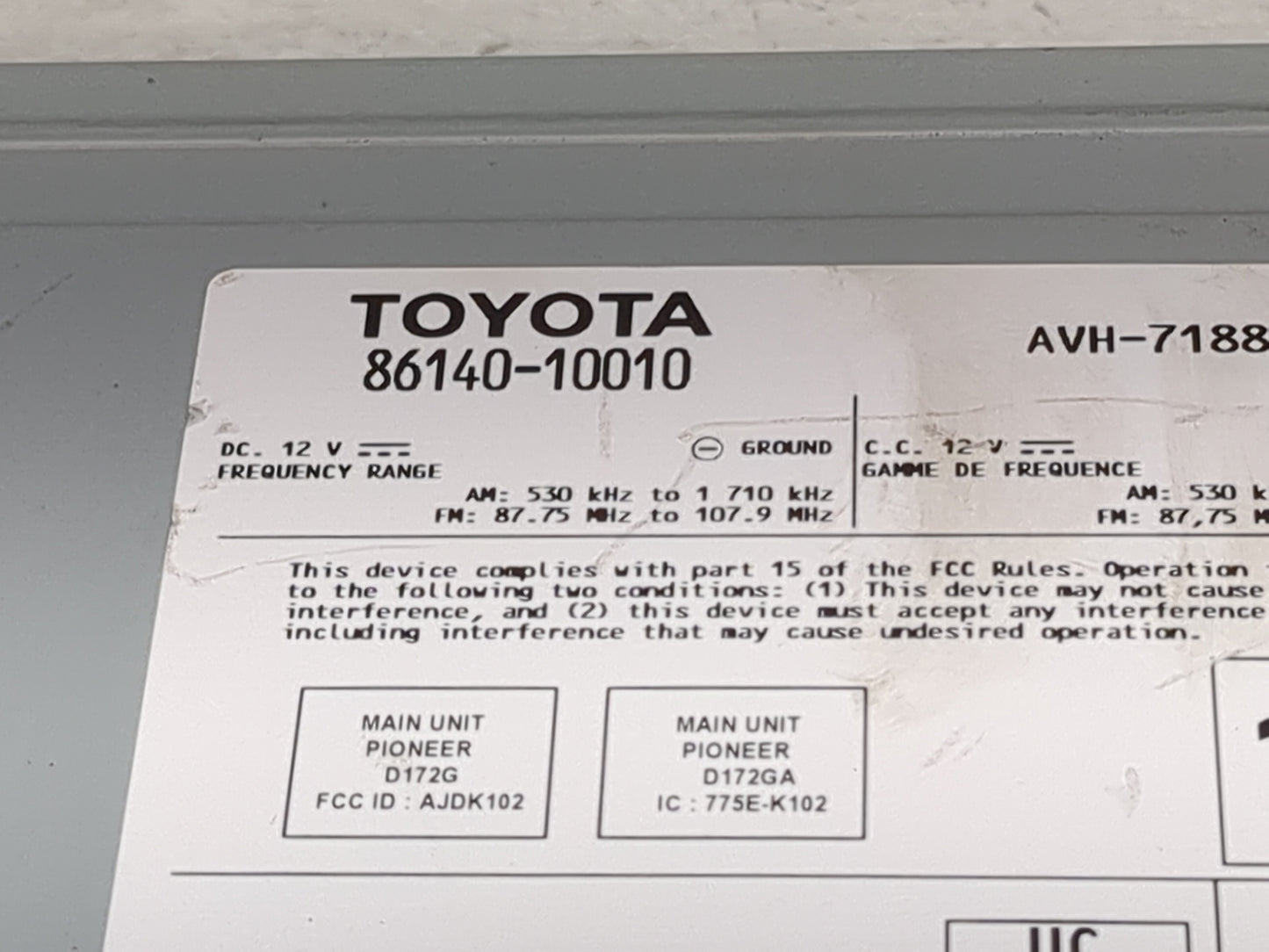 2019 Toyota Chr Information Display Screen - Oemusedautoparts1.com