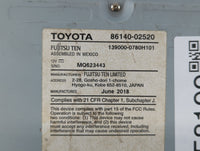 2017-2019 Toyota Corolla Radio AM FM Cd Player Receiver Replacement P/N:86140-02520 Fits Fits 2017 2018 2019 OEM Used Auto P