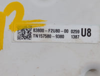 2018-2019 Toyota Corolla Instrument Cluster Speedometer Gauges P/N:TN157580-9380 83800-F2U80-00 Fits Fits 2018 2019 OEM Used