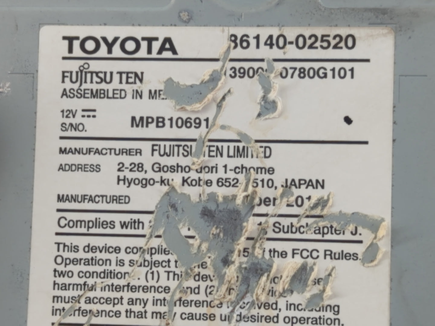 2017-2019 Toyota Corolla Radio AM FM Cd Player Receiver Replacement P/N:86140-02521 Fits Fits 2017 2018 2019 OEM Used Auto P