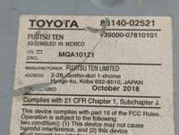 2017-2019 Toyota Corolla Radio AM FM Cd Player Receiver Replacement P/N:86140-02521 Fits Fits 2017 2018 2019 OEM Used Auto P