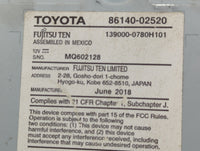 2017-2019 Toyota Corolla Radio AM FM Cd Player Receiver Replacement P/N:86140-02520 Fits Fits 2017 2018 2019 OEM Used Auto P
