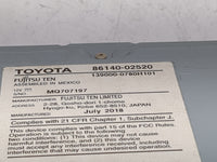2017-2019 Toyota Corolla Radio AM FM Cd Player Receiver Replacement P/N:86140-02520 139000-0780H101 Fits Fits 2017 2018 2019