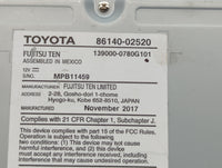 2017-2019 Toyota Corolla Am Fm Cd Player Radio Receiver 451419 - Oemusedautoparts1.com