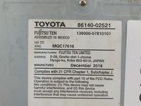 2017-2019 Toyota Corolla Am Fm Cd Player Radio Receiver 558819 - Oemusedautoparts1.com
