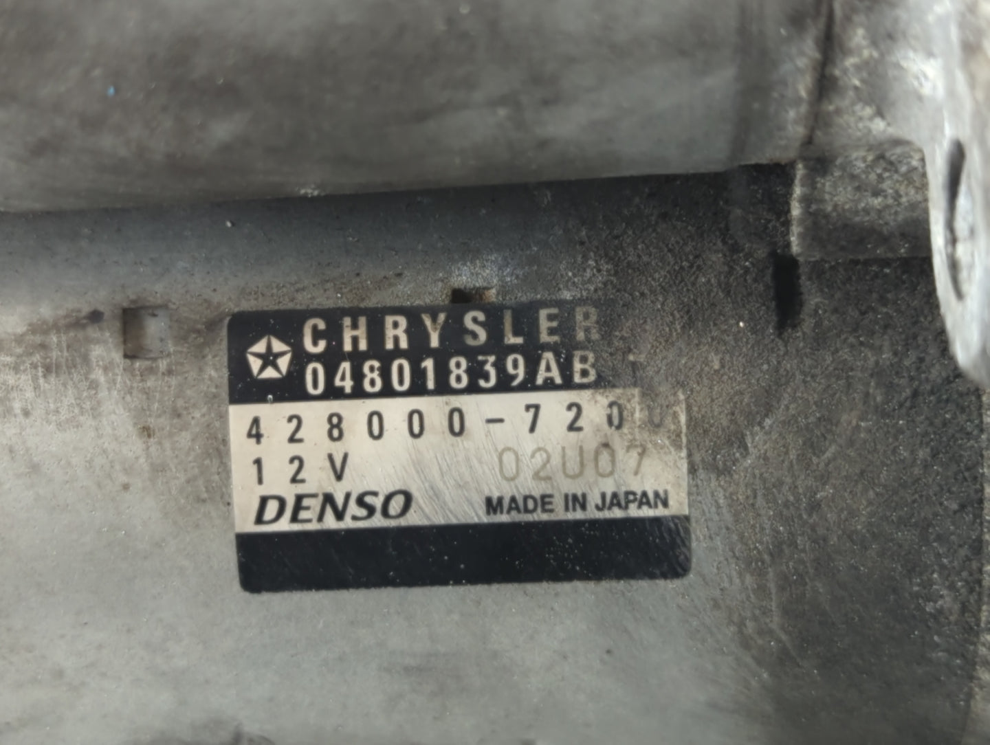 2015-2022 Toyota Corolla Car Starter Motor Solenoid OEM P/N:04801839AB 428000-7200 Fits OEM Used Auto Parts - Oemusedautopar
