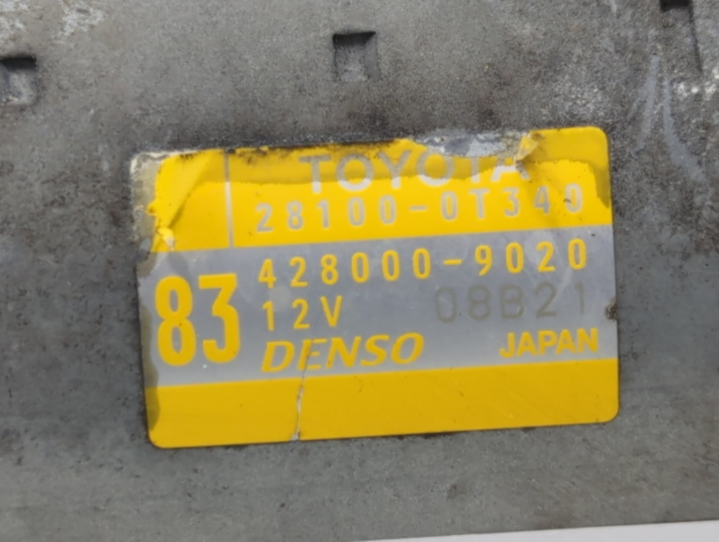 2015-2022 Toyota Corolla Car Starter Motor Solenoid OEM P/N:28100-0T340 428000-9020 Fits OEM Used Auto Parts - Oemusedautopa