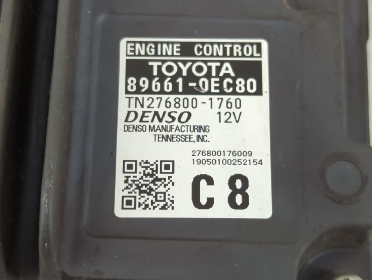 2019 Toyota Highlander PCM Engine Control Computer ECU ECM PCU OEM P/N:89661-0EC80 Fits OEM Used Auto Parts - Oemusedautopar