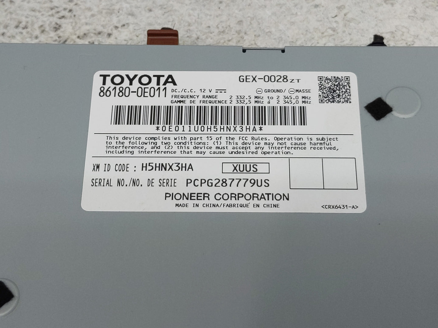 2014-2019 Toyota Highlander Radio AM FM Cd Player Receiver Replacement P/N:86180-0E011 Fits OEM Used Auto Parts - Oemusedaut