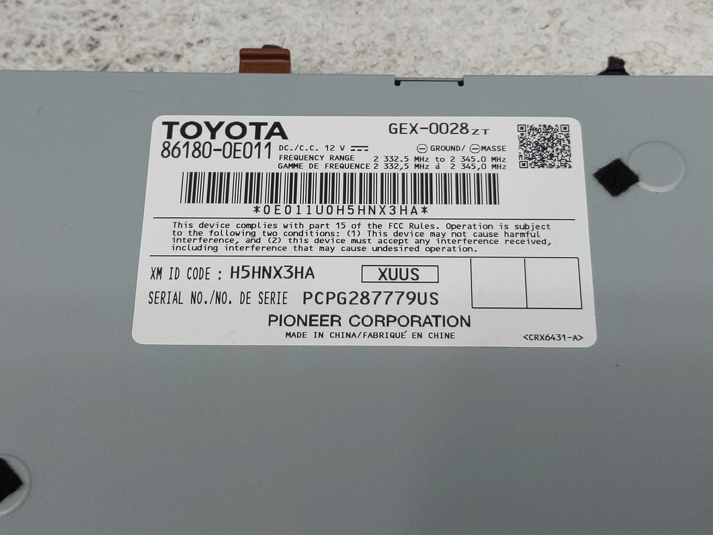 2014-2019 Toyota Highlander Radio AM FM Cd Player Receiver Replacement P/N:86180-0E011 Fits OEM Used Auto Parts - Oemusedaut