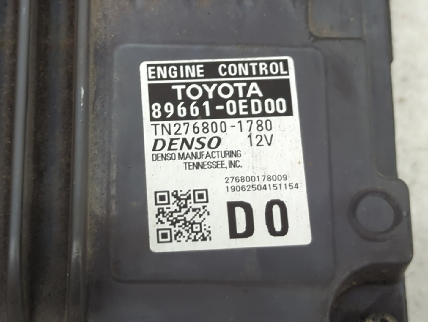 2019 Toyota Highlander PCM Engine Control Computer ECU ECM PCU OEM P/N:89661-0ED00 Fits OEM Used Auto Parts - Oemusedautopar