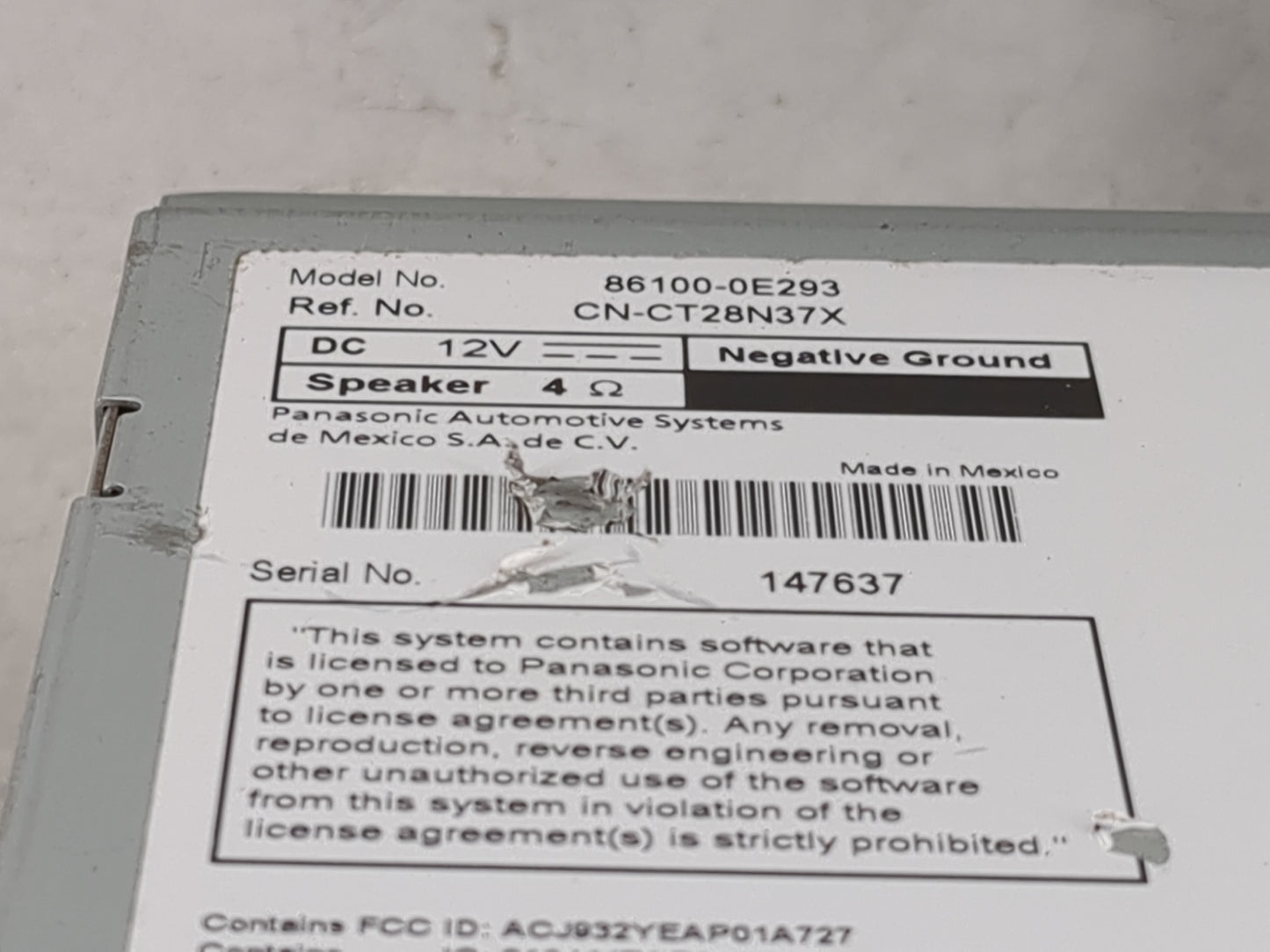2014-2019 Toyota Highlander Tuner Satellite Receiver 1491290 - Oemusedautoparts1.com