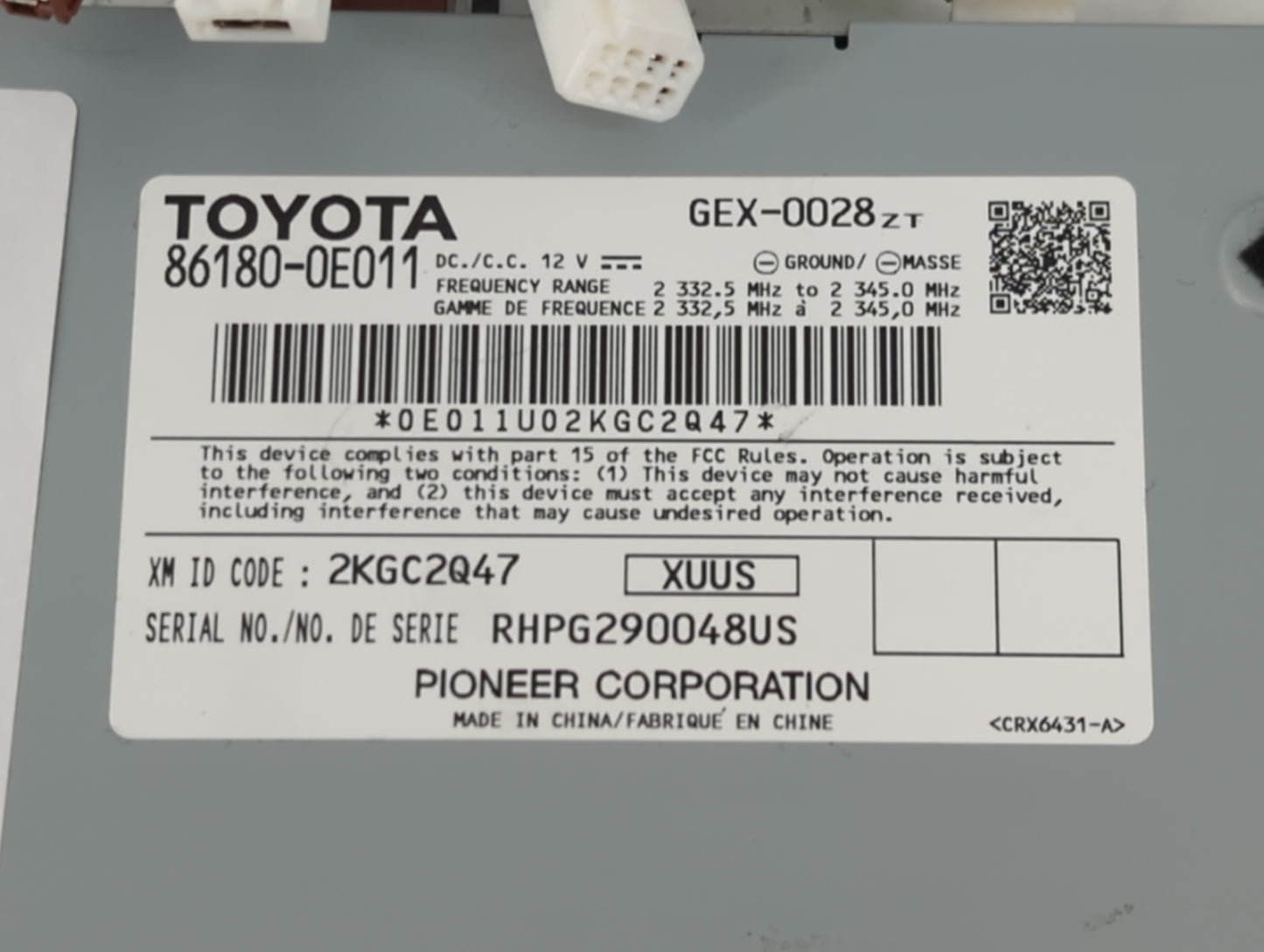 2014-2019 Toyota Highlander Am Fm Cd Player Radio Receiver - Oemusedautoparts1.com