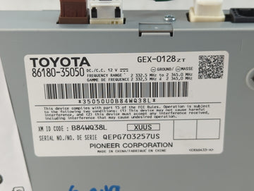 2016-2020 Toyota Mirai Radio AM FM Cd Player Receiver Replacement P/N:86180-35050 Fits Fits 2016 2017 2018 2019 2020 OEM Used Auto Parts