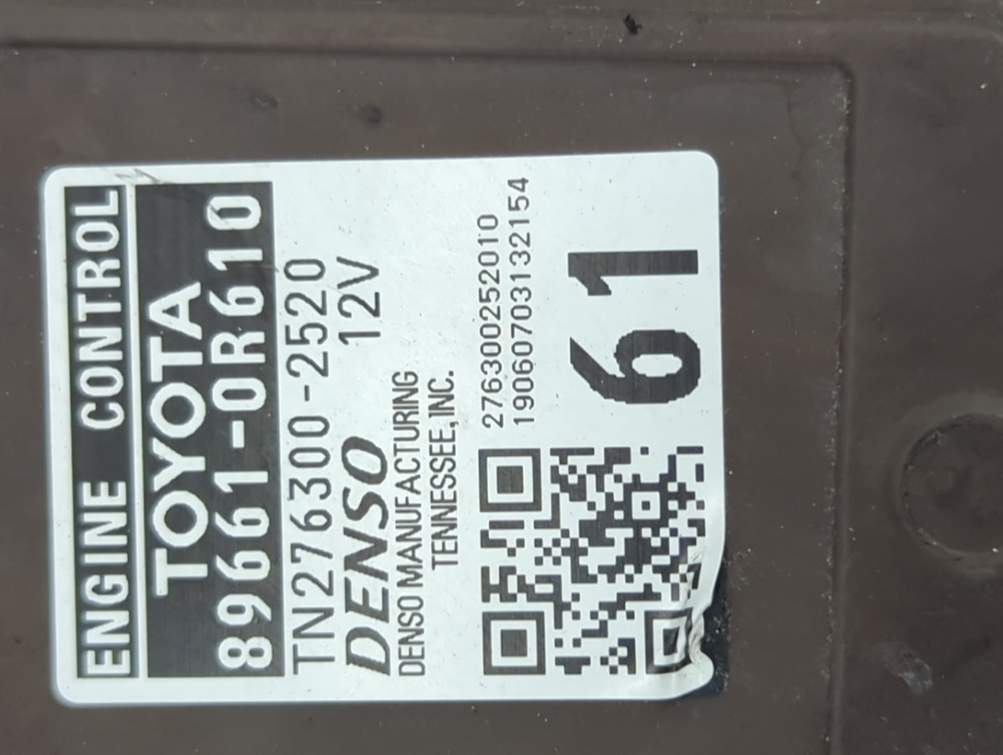 2019-2020 Toyota Rav4 PCM Engine Control Computer ECU ECM PCU OEM P/N:89661-0R610 Fits Fits 2019 2020 OEM Used Auto Parts - 