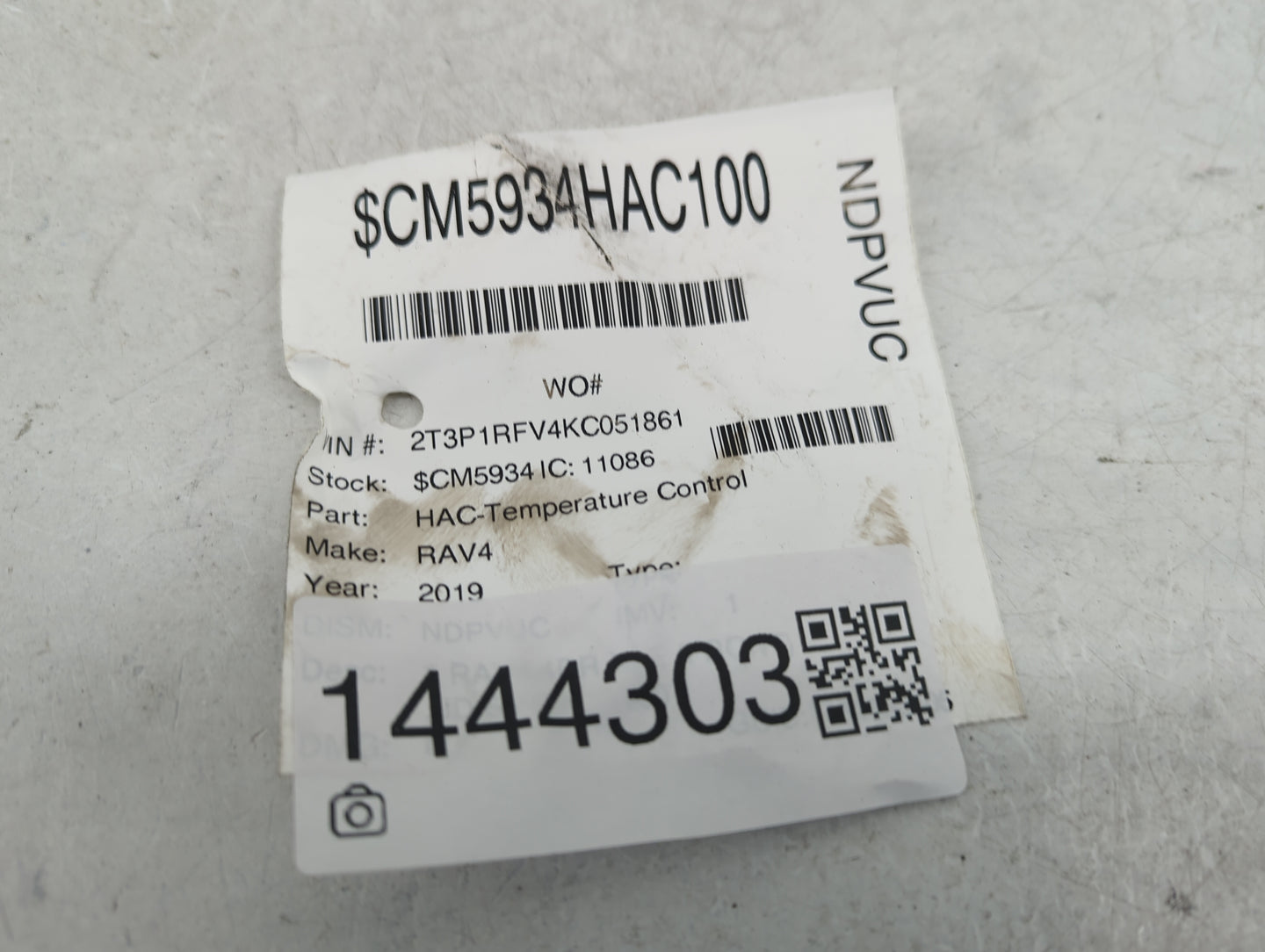 2019-2022 Toyota Rav4 Climate Control Module Temperature AC/Heater Replacement Fits Fits 2019 2020 2021 2022 OEM Used Auto P
