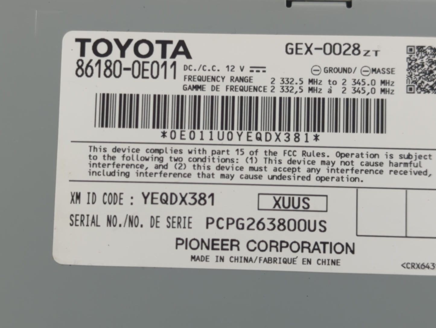2014-2019 Toyota Tacoma Radio AM FM Cd Player Receiver Replacement P/N:86180-0E011 Fits OEM Used Auto Parts - Oemusedautopar