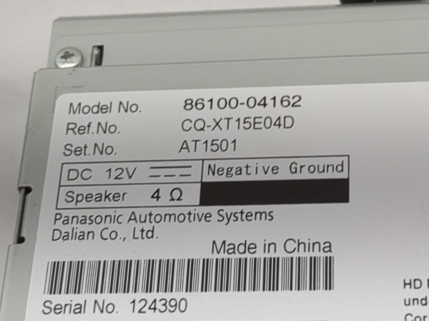 2016-2019 Toyota Tacoma Radio AM FM Cd Player Receiver Replacement P/N:86100-04162 CQ-XT15E04D Fits Fits 2016 2017 2018 2019