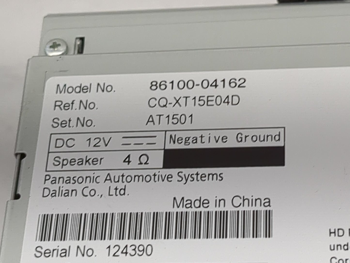 2016-2019 Toyota Tacoma Radio AM FM Cd Player Receiver Replacement P/N:86100-04162 CQ-XT15E04D Fits Fits 2016 2017 2018 2019