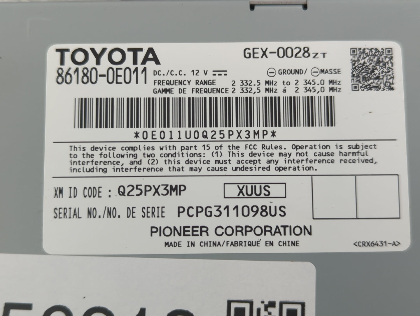 2014-2019 Toyota Tacoma Radio AM FM Cd Player Receiver Replacement P/N:86180-0E011 Fits OEM Used Auto Parts - Oemusedautopar
