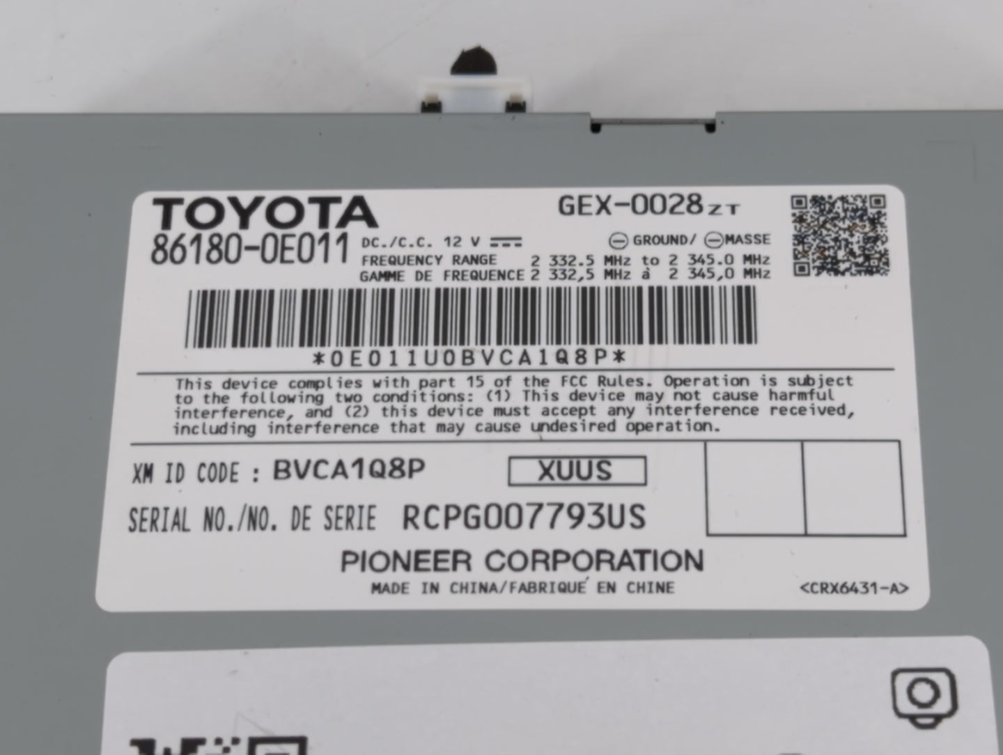 2018-2022 Toyota Tacoma Am Fm Cd Player Radio Receiver - Oemusedautoparts1.com