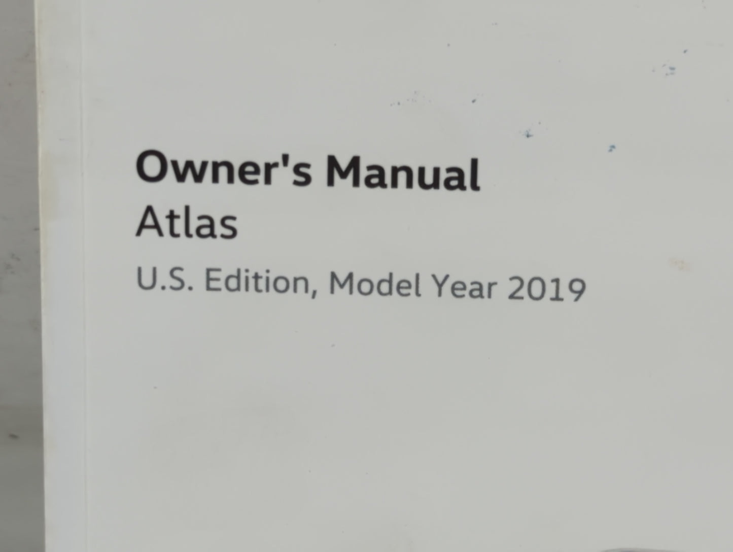 2019 Volkswagen Atlas Owners Manual Book Guide P/N:3CN012723BD OEM Used Auto Parts - Oemusedautoparts1.com
