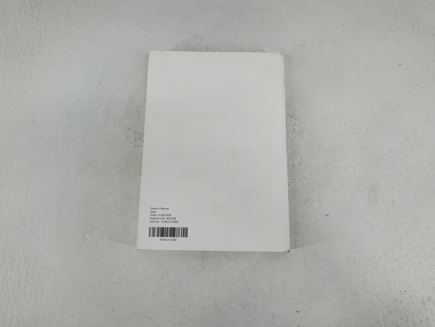 2019 Volkswagen Atlas Owners Manual Book Guide P/N:3CN012723BD OEM Used Auto Parts - Oemusedautoparts1.com