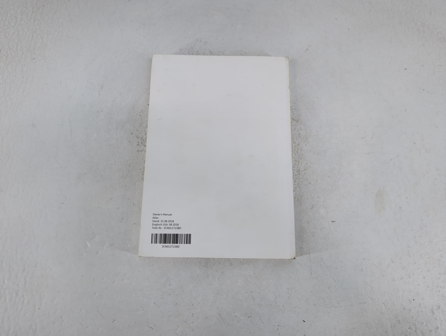 2019 Volkswagen Atlas Owners Manual Book Guide P/N:3CN012723BD OEM Used Auto Parts - Oemusedautoparts1.com