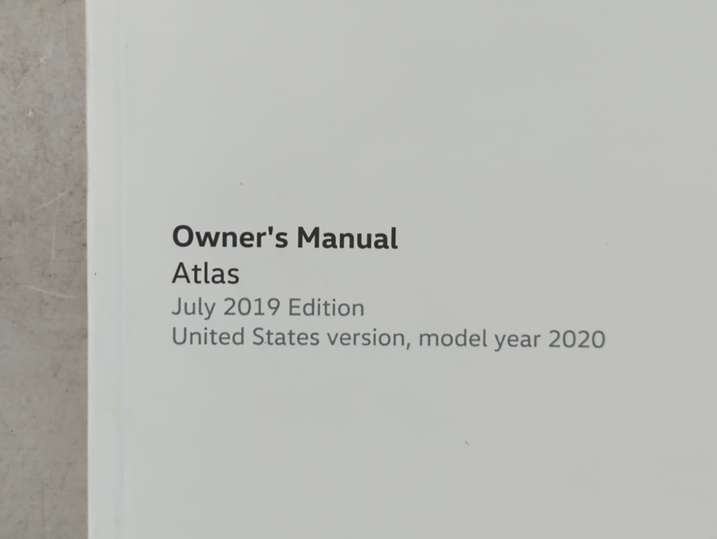 2019 Volkswagen Atlas Owners Manual Book Guide P/N:3CN012723SD 3CN 012 723 SD OEM Used Auto Parts - Oemusedautoparts1.com