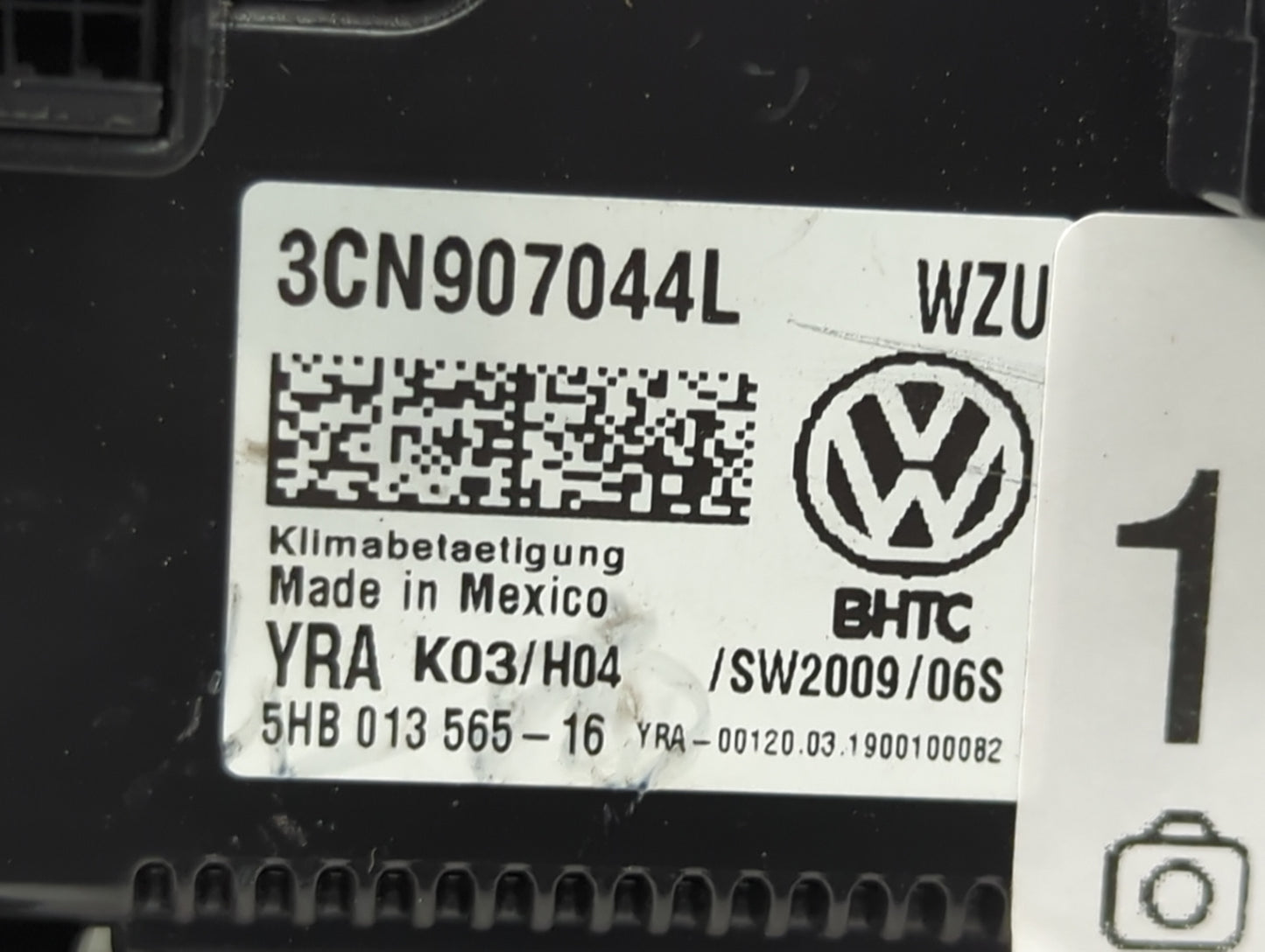 2019 Volkswagen Atlas Climate Control Module Temperature AC/Heater Replacement P/N:3CN907044L 5HB013565-16 Fits OEM Used Aut