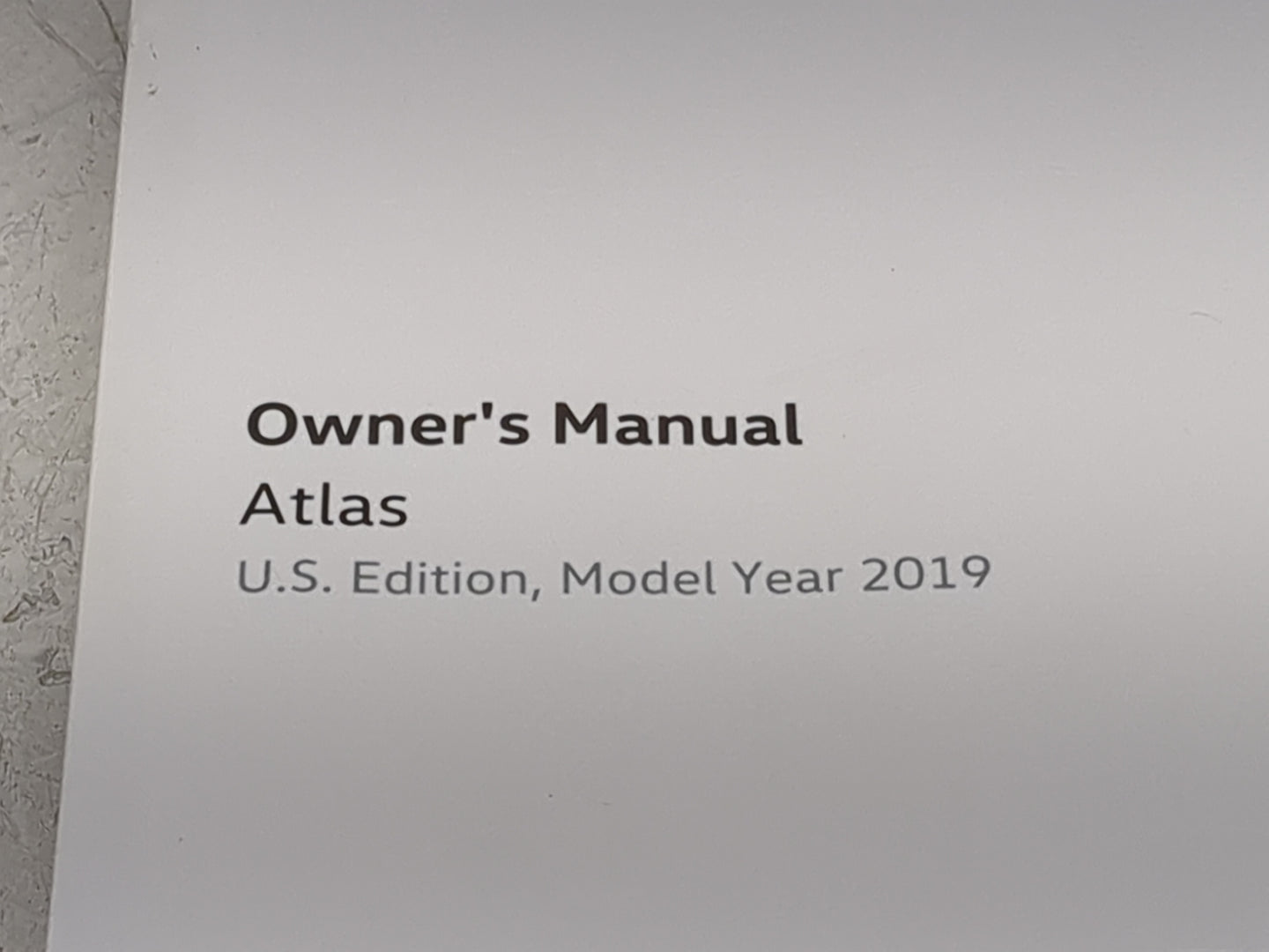 2019 Volkswagen Atlas Owners Manual Book Guide OEM Used Auto Parts - Oemusedautoparts1.com