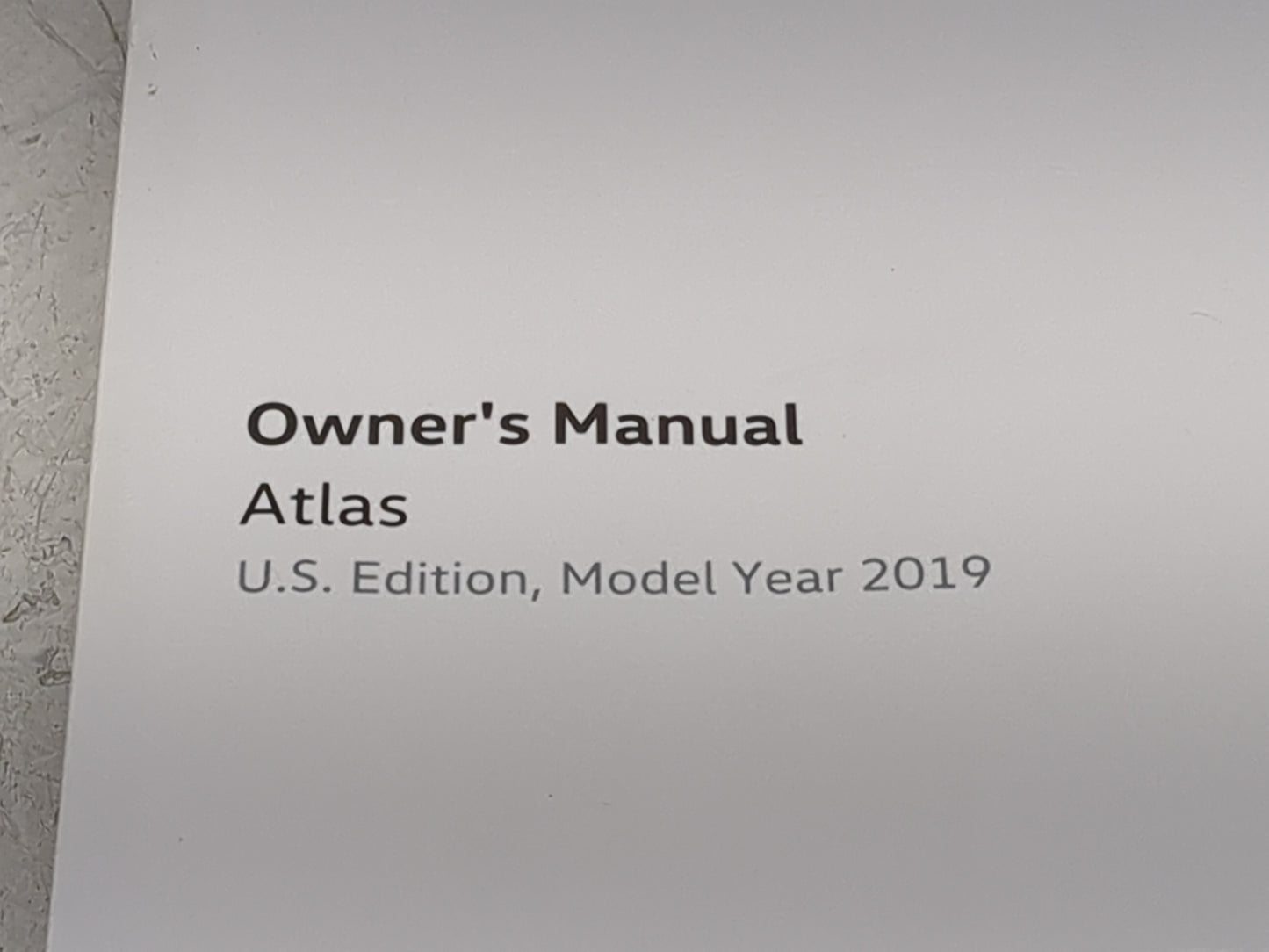 2019 Volkswagen Atlas Owners Manual Book Guide OEM Used Auto Parts - Oemusedautoparts1.com