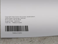 2019 Volkswagen Atlas Owners Manual Book Guide OEM Used Auto Parts - Oemusedautoparts1.com