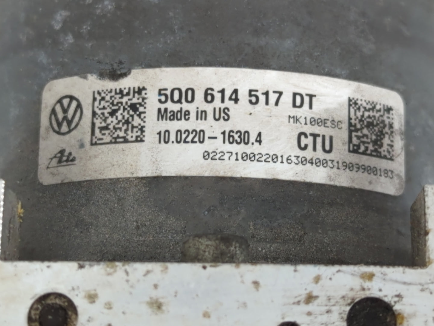 2019 Volkswagen Atlas ABS Pump Control Module Replacement P/N:5Q0 614 517 DT Fits OEM Used Auto Parts - Oemusedautoparts1.co