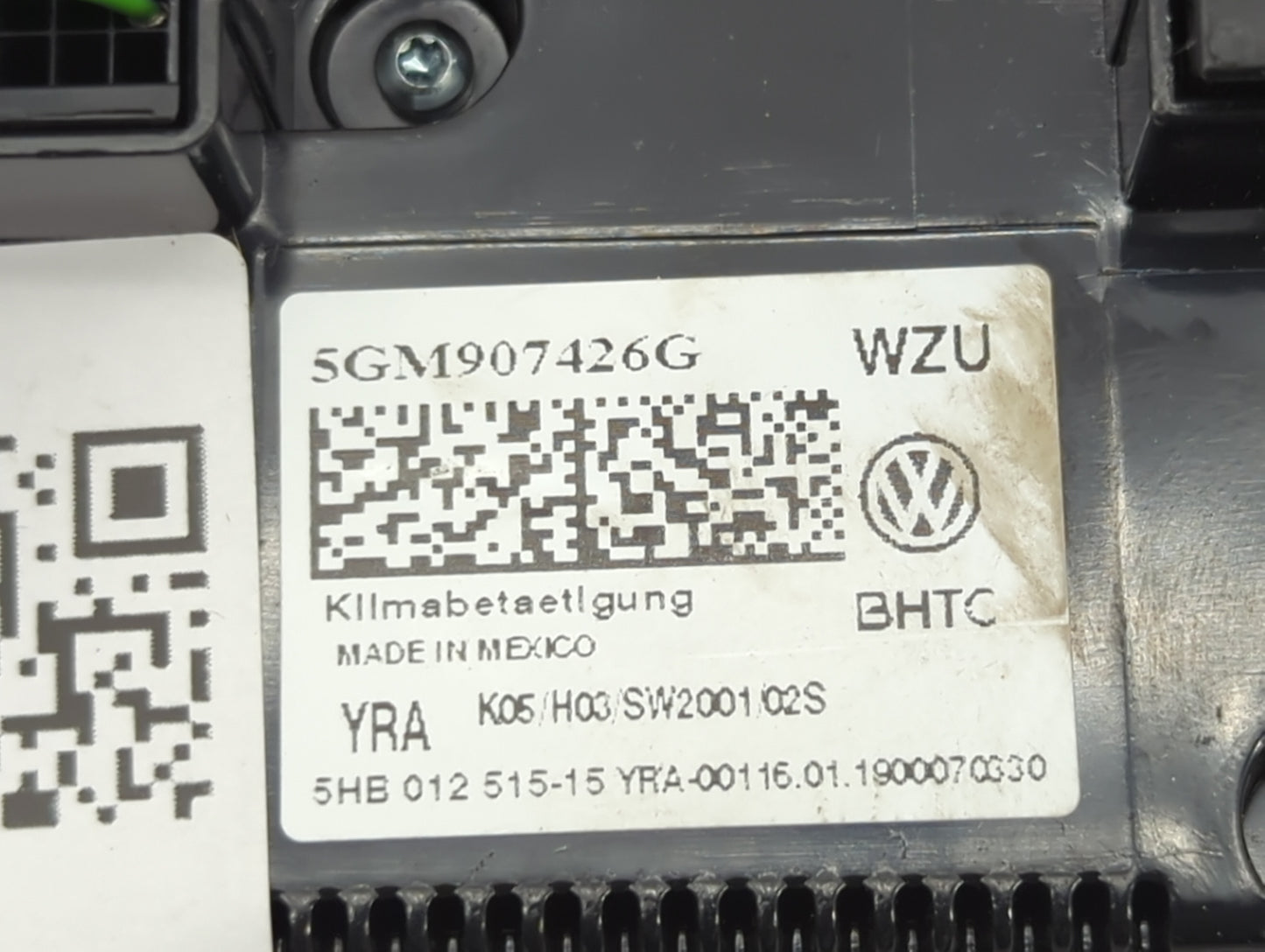 2018-2019 Volkswagen Golf Climate Control Module Temperature AC/Heater Replacement P/N:5GM907426G Fits Fits 2018 2019 OEM Us
