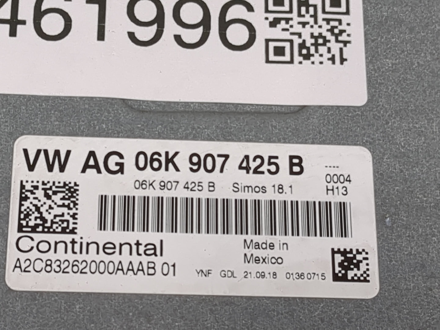 2019 Volkswagen Golf PCM Engine Control Computer ECU ECM PCU OEM P/N:06K 907 425 B Fits OEM Used Auto Parts - Oemusedautopar