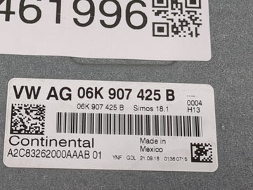2019 Volkswagen Golf PCM Engine Control Computer ECU ECM PCU OEM P/N:06K 907 425 B Fits OEM Used Auto Parts