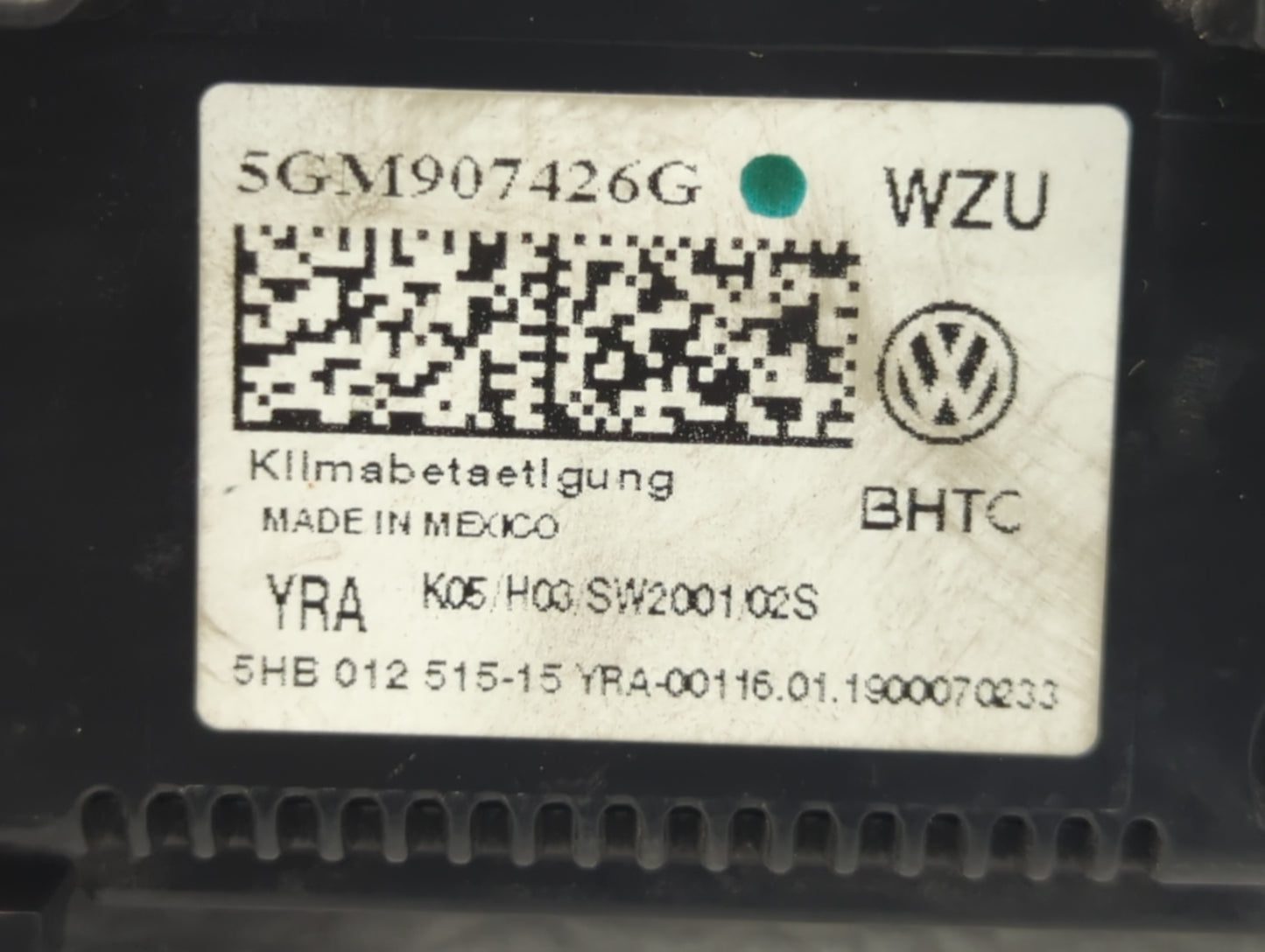 2018-2019 Volkswagen Golf Climate Control Module Temperature AC/Heater Replacement P/N:5HB 012 515 Fits Fits 2018 2019 OEM U